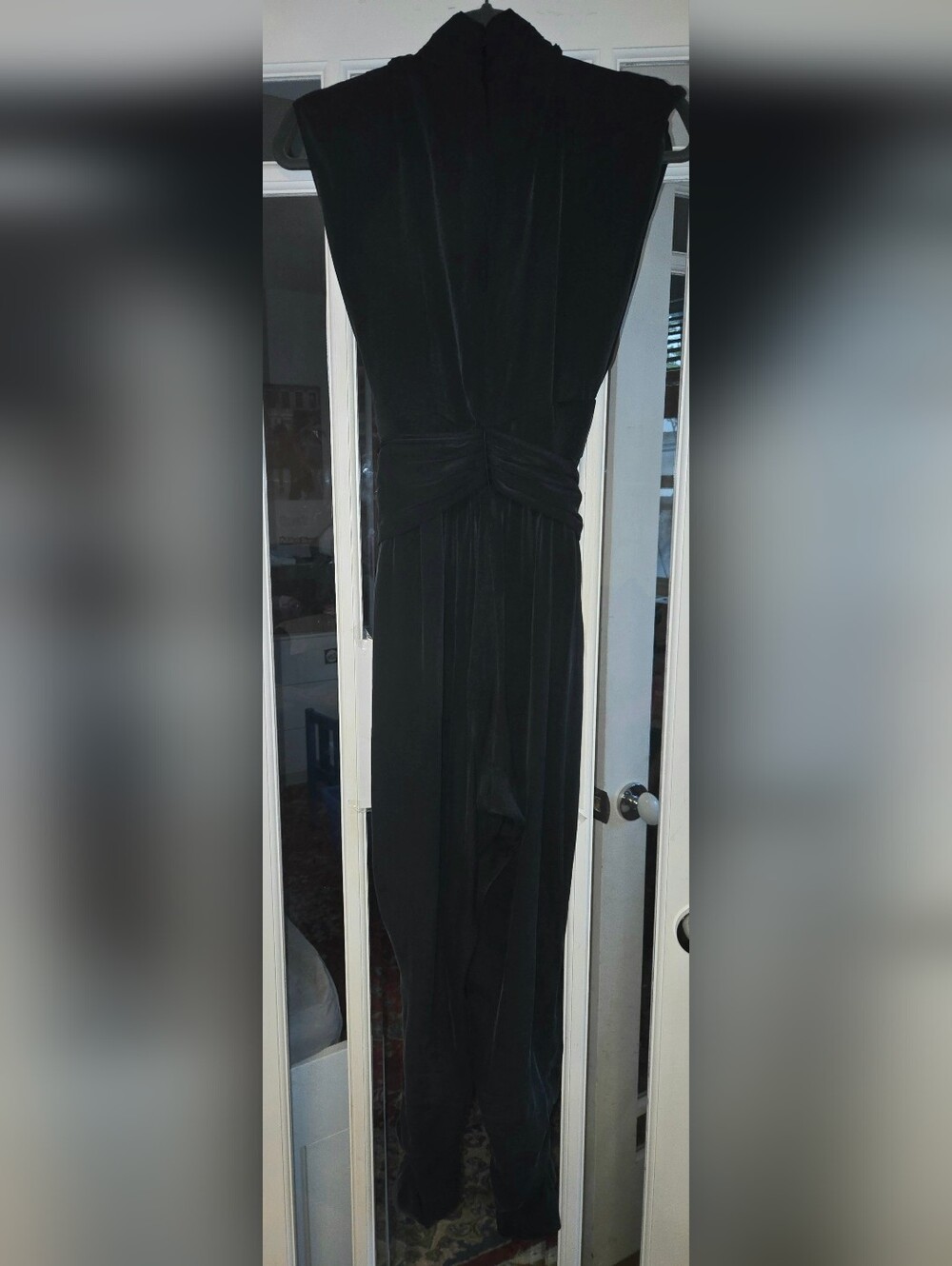 CATHERINE MALANDRINO FAVORITES Black Sleeveless Silk Jumpsuit Size 6 - Picture 8 of 8